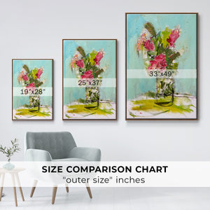 TURQUOISE LILLY - Framed Premium Gallery Wrapped Canvas L Frame - Ready to Hang