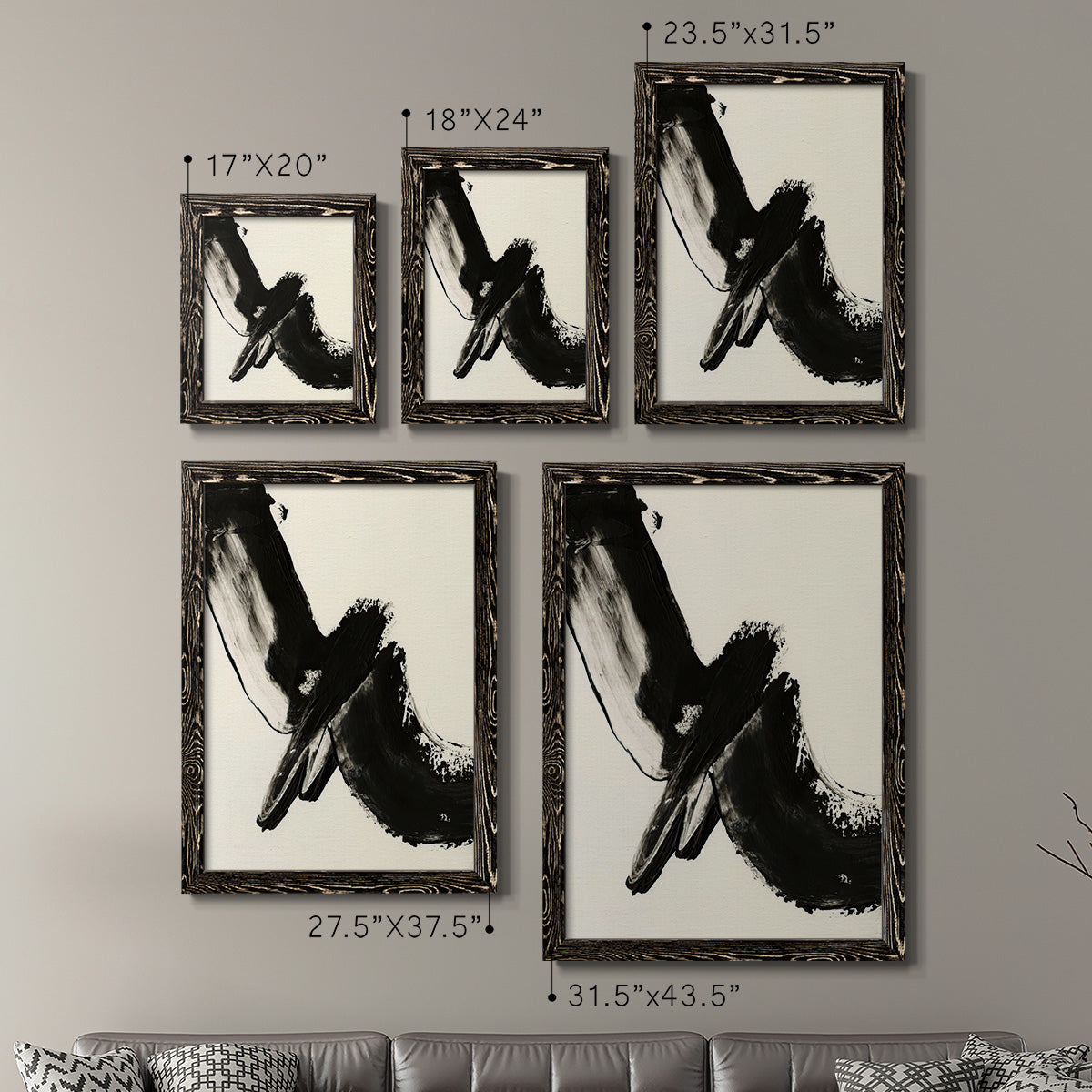 Black Expression I - Premium Framed Canvas 2 Piece Set - Ready to Hang