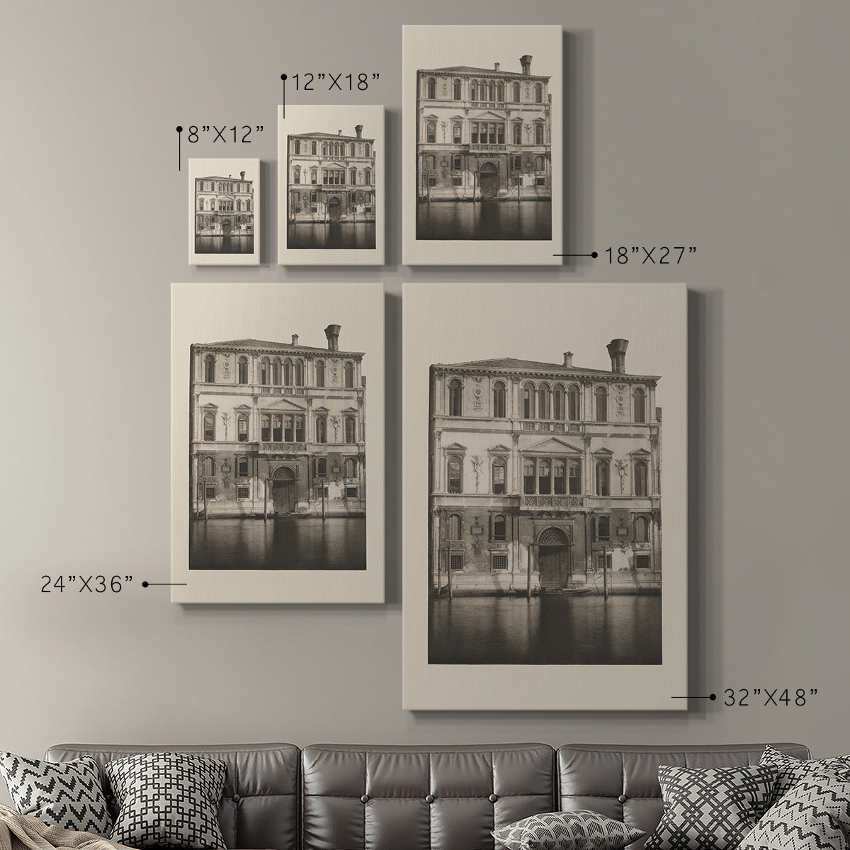 Vintage Views of Venice I Premium Gallery Wrapped Canvas - Ready to Hang