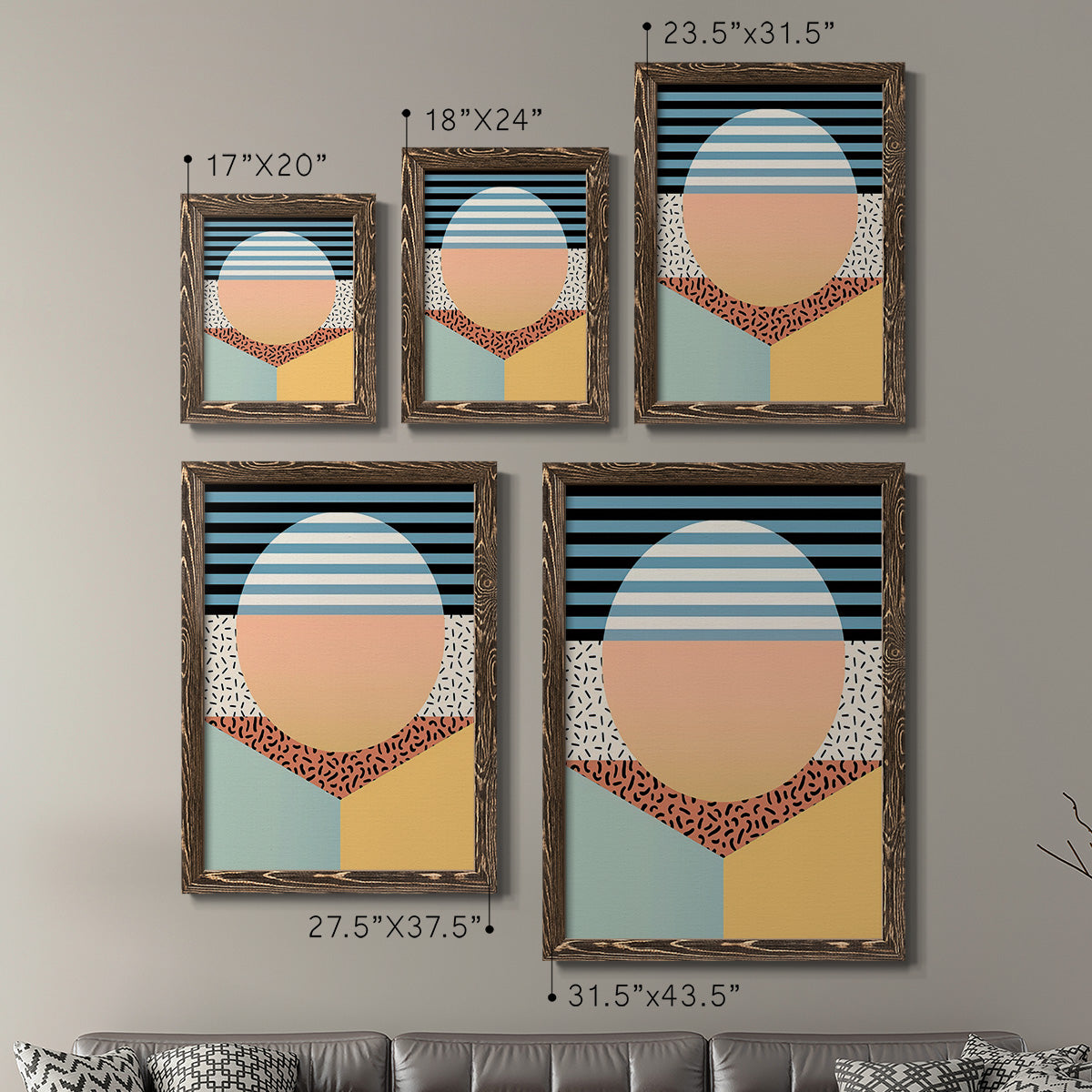 Modern Memphis III - Premium Framed Canvas 2 Piece Set - Ready to Hang