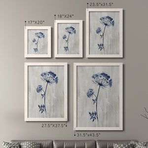 Indigo Botanical I - Premium Framed Canvas 2 Piece Set - Ready to Hang