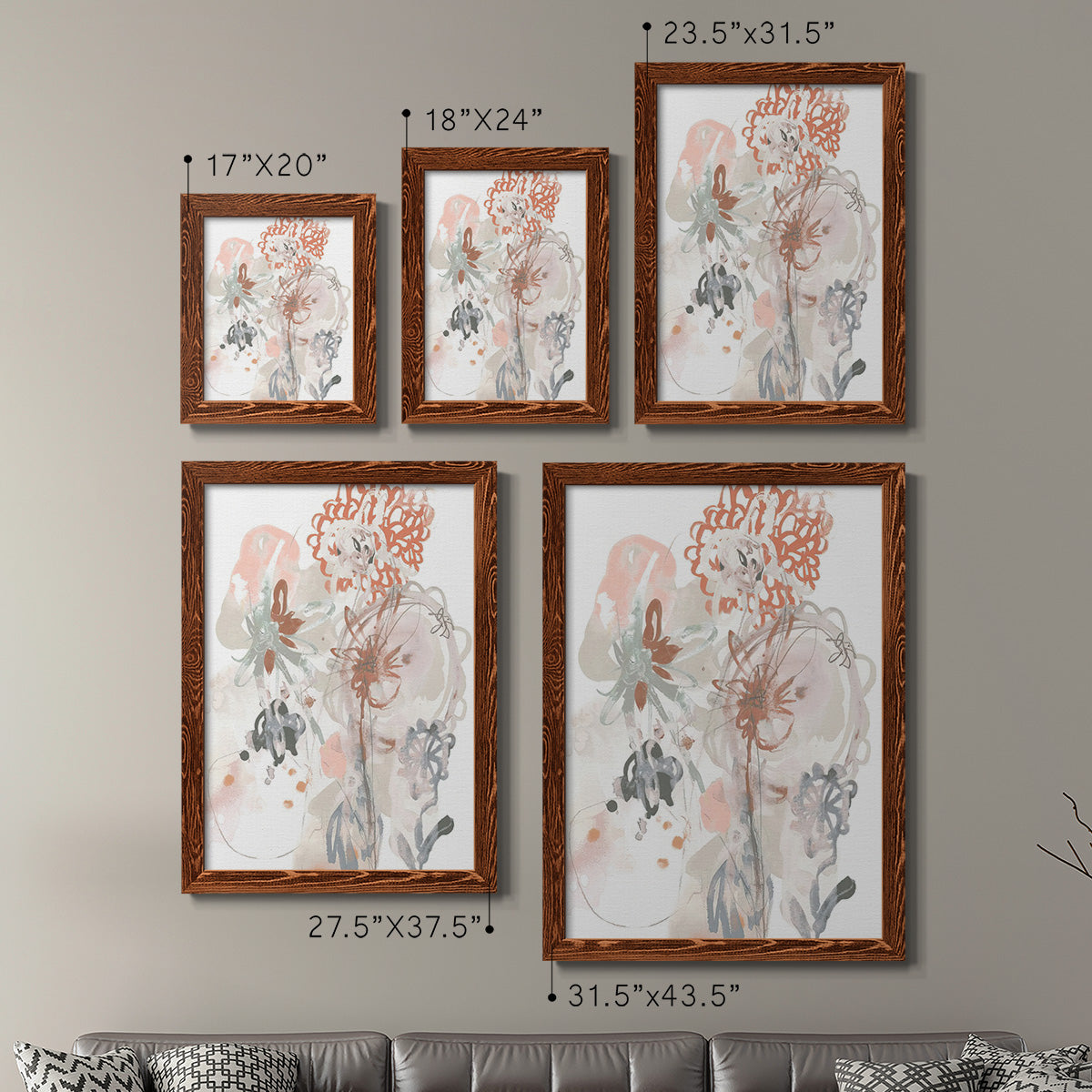 Petal Drift III - Premium Framed Canvas 2 Piece Set - Ready to Hang