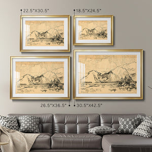 Hatched Horizon II - Modern Framed Art Print