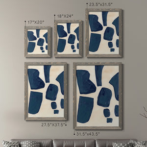 Blue Pieces I - Barnwood Framed Canvas Set