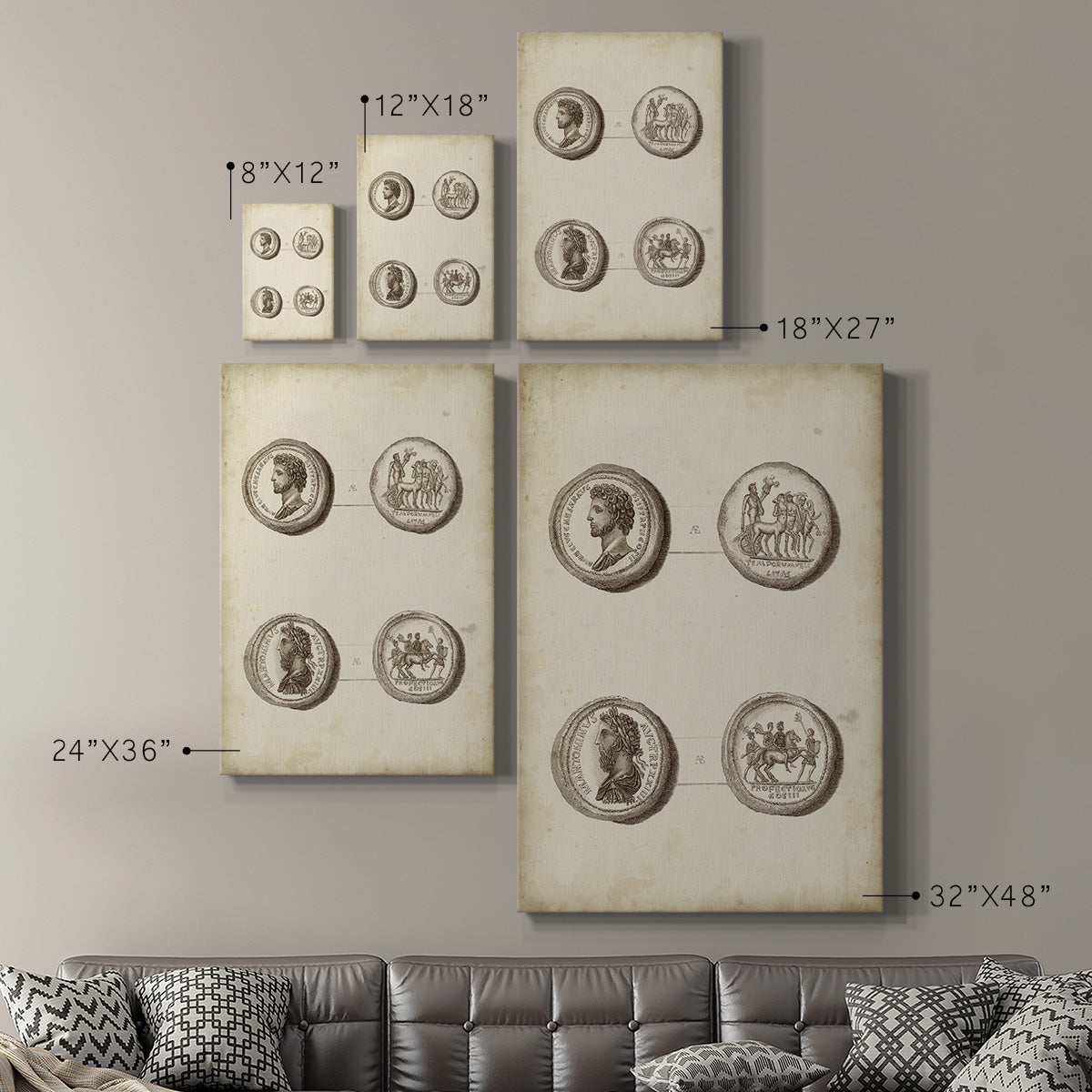 Antique Roman Coins VI Premium Gallery Wrapped Canvas - Ready to Hang