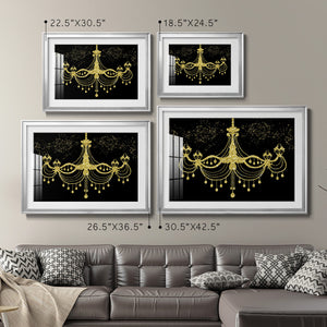 Golden Chandelier - Modern Framed Art Print