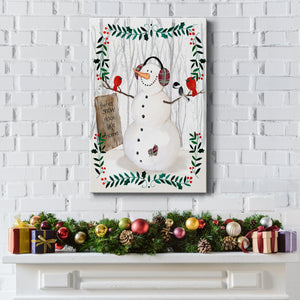 Folk Snowman Forest II Premium Gallery Wrapped Canvas - Ready to Hang