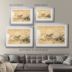 Hatched Horizon II - Modern Framed Art Print