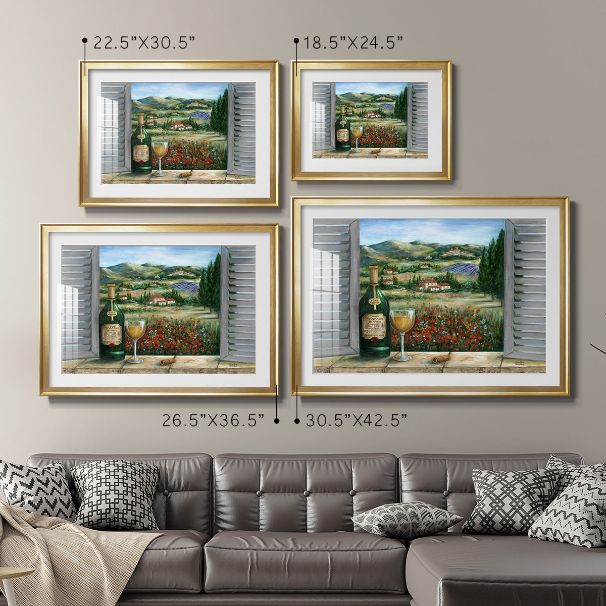 Tuscan White and Poppies Premium Framed Print - Ready to Hang