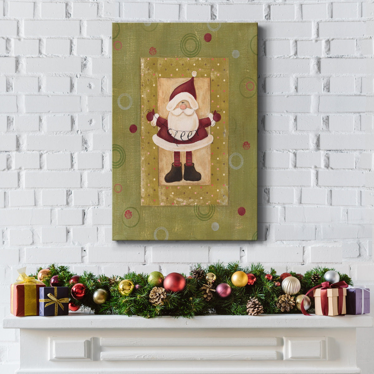 ot Cheer Santa Premium Gallery Wrapped Canvas - Ready to Hang