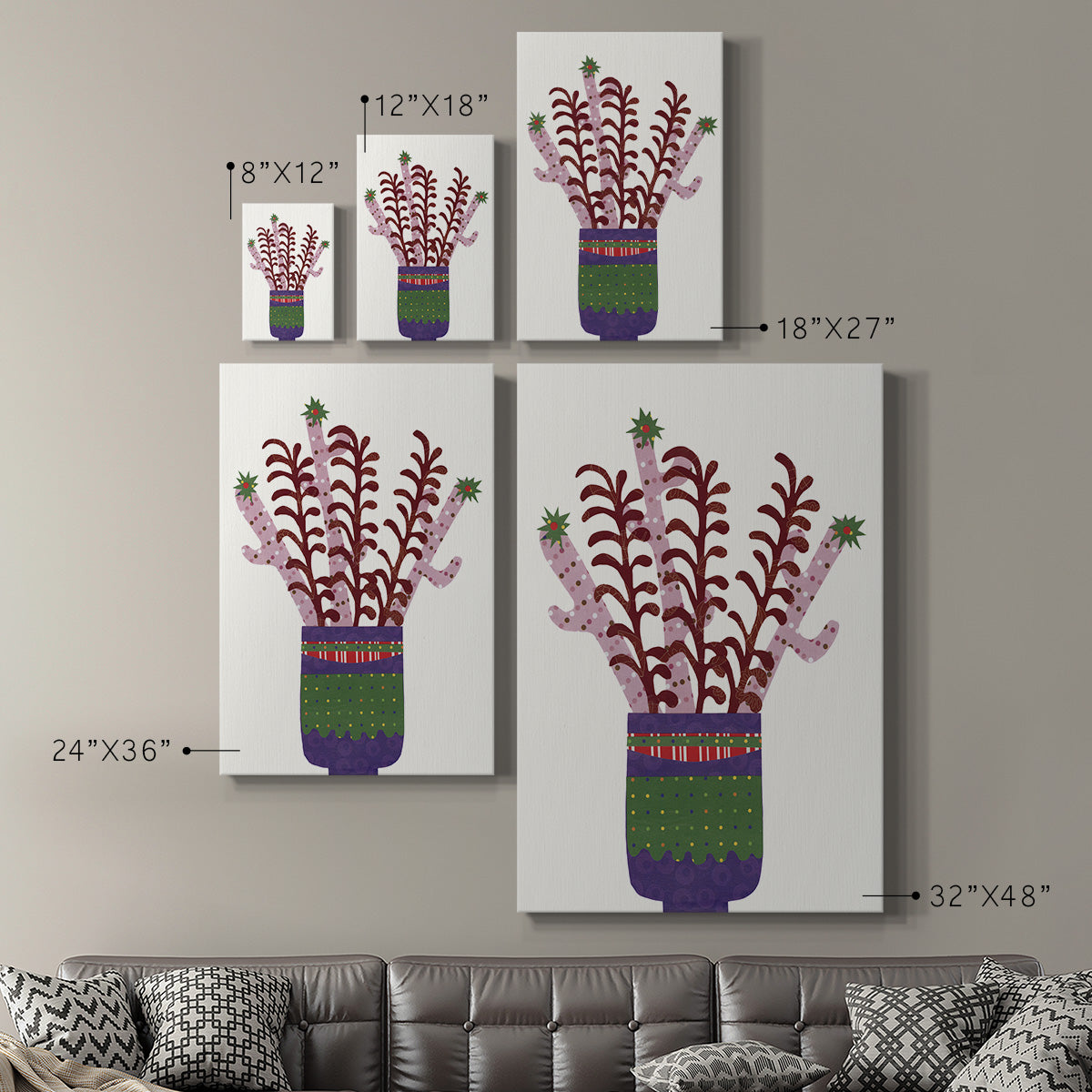 Cheerful Succulent II Premium Gallery Wrapped Canvas - Ready to Hang