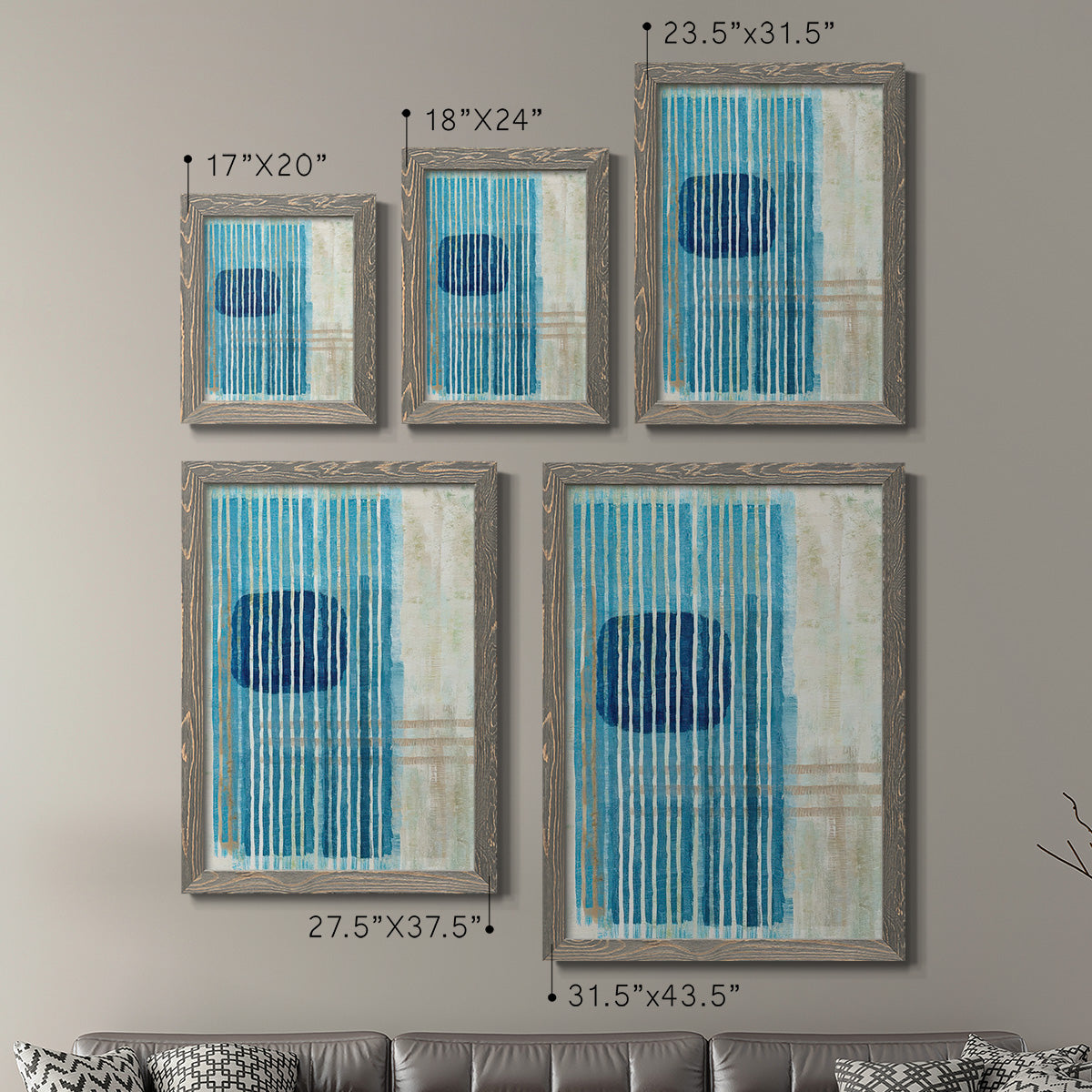 Blue Blue Horizon I - Premium Framed Canvas 2 Piece Set - Ready to Hang