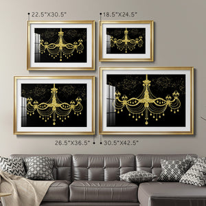 Golden Chandelier - Modern Framed Art Print