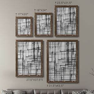 Line Meditation I - Barnwood Framed Canvas Set