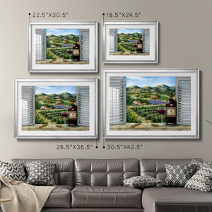 Tuscan Red and Vineyard - Modern Framed Art Print