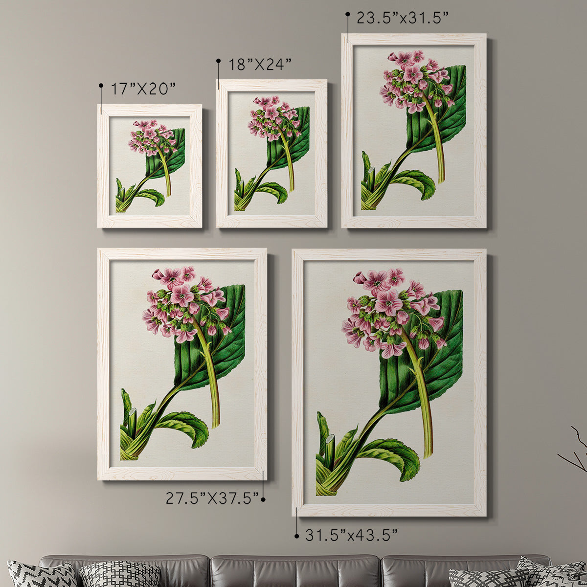 Antique Floral Folio III - Premium Framed Canvas 2 Piece Set - Ready to Hang
