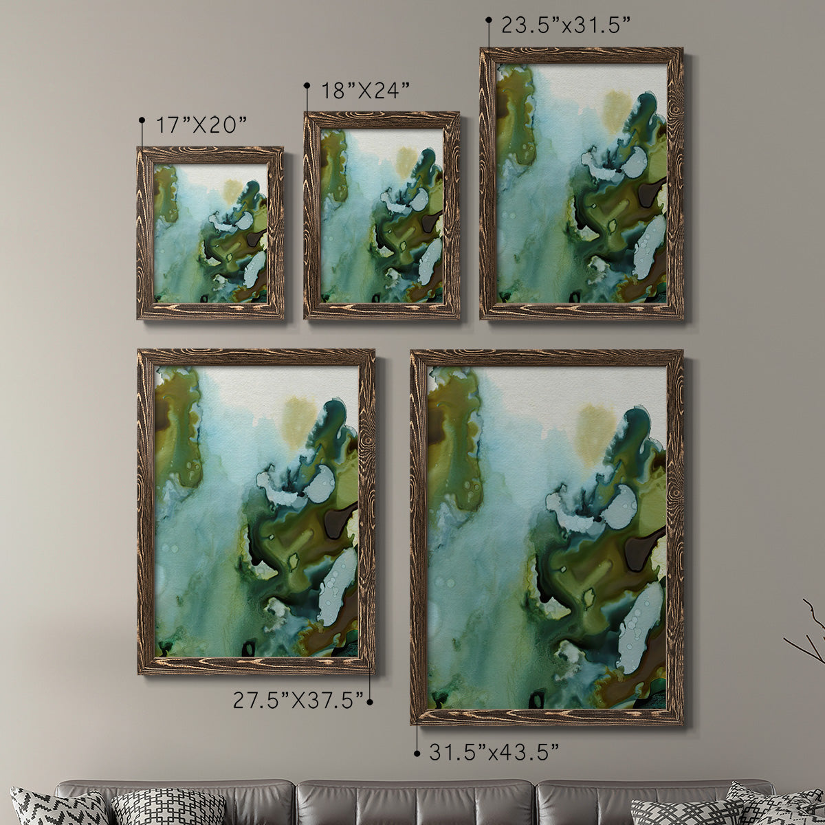 Water and Earth I - Premium Framed Canvas 2 Piece Set - Ready to Hang