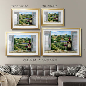 Tuscan Red and Vineyard - Modern Framed Art Print