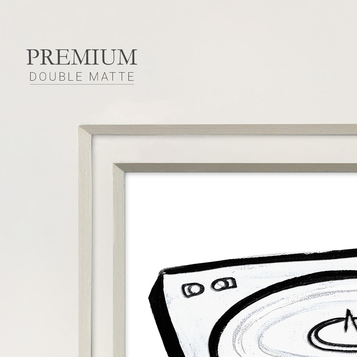 Vinyl Sketch Premium Framed Print Double Matboard