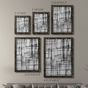 Line Meditation I - Barnwood Framed Canvas Set