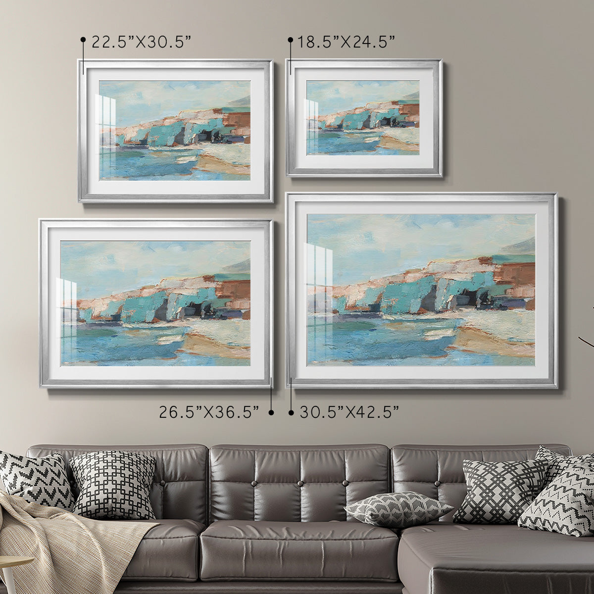 Turquoise Cliff Wall II Premium Framed Print - Ready to Hang
