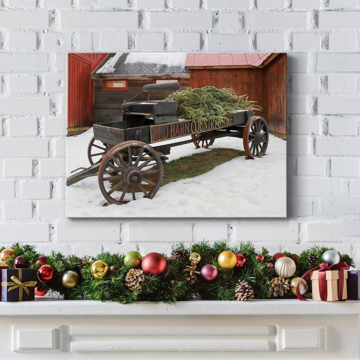 Country Store Wagon - Premium Gallery Wrapped Canvas  - Ready to Hang