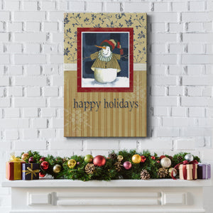 DENIM SNOWMAN Premium Gallery Wrapped Canvas - Ready to Hang