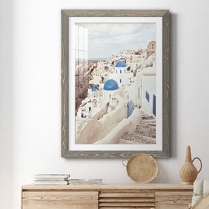 Santorini - Premium Framed Print - Distressed Barnwood Frame - Ready to Hang