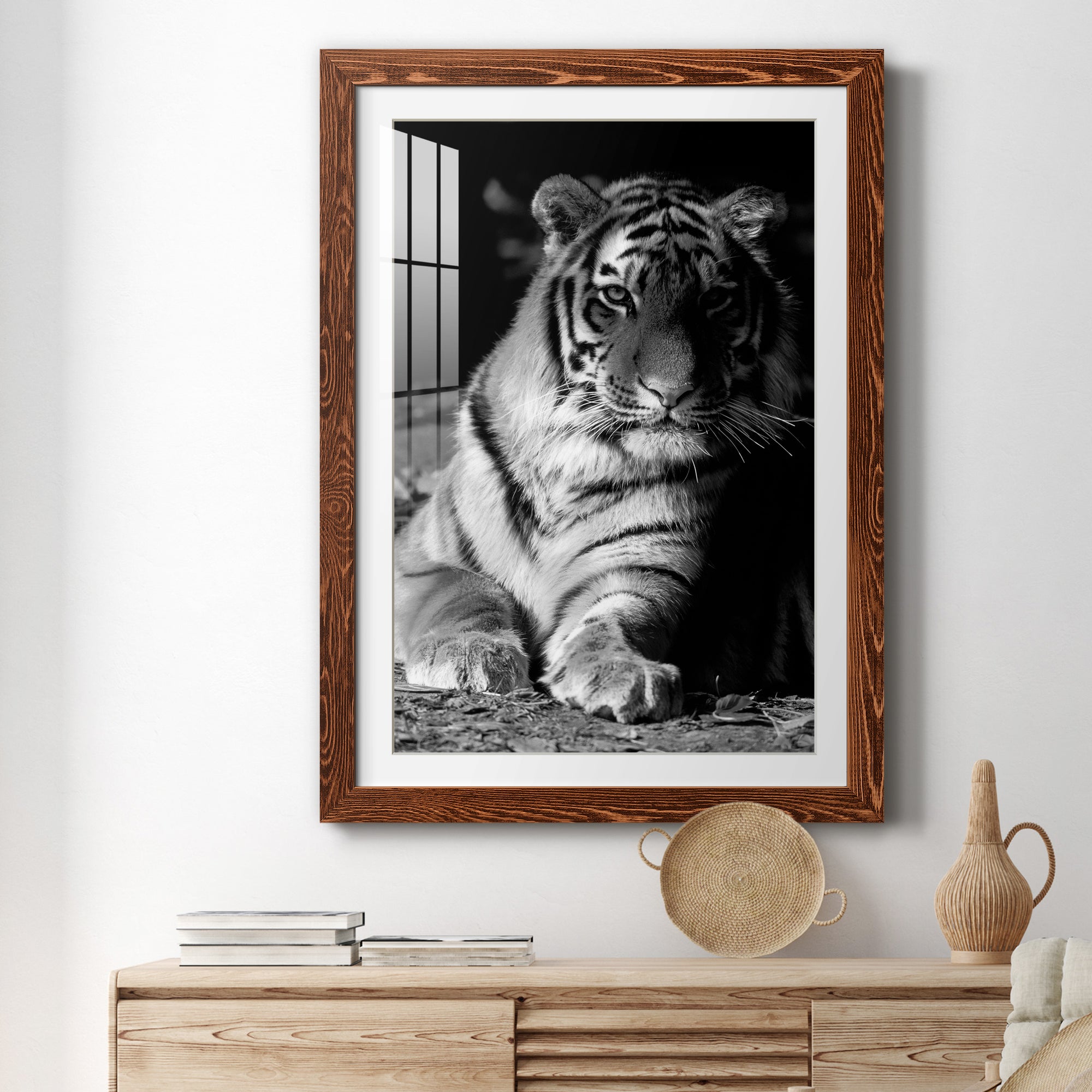 Tiger Repose - Barnwood Framed Art Print