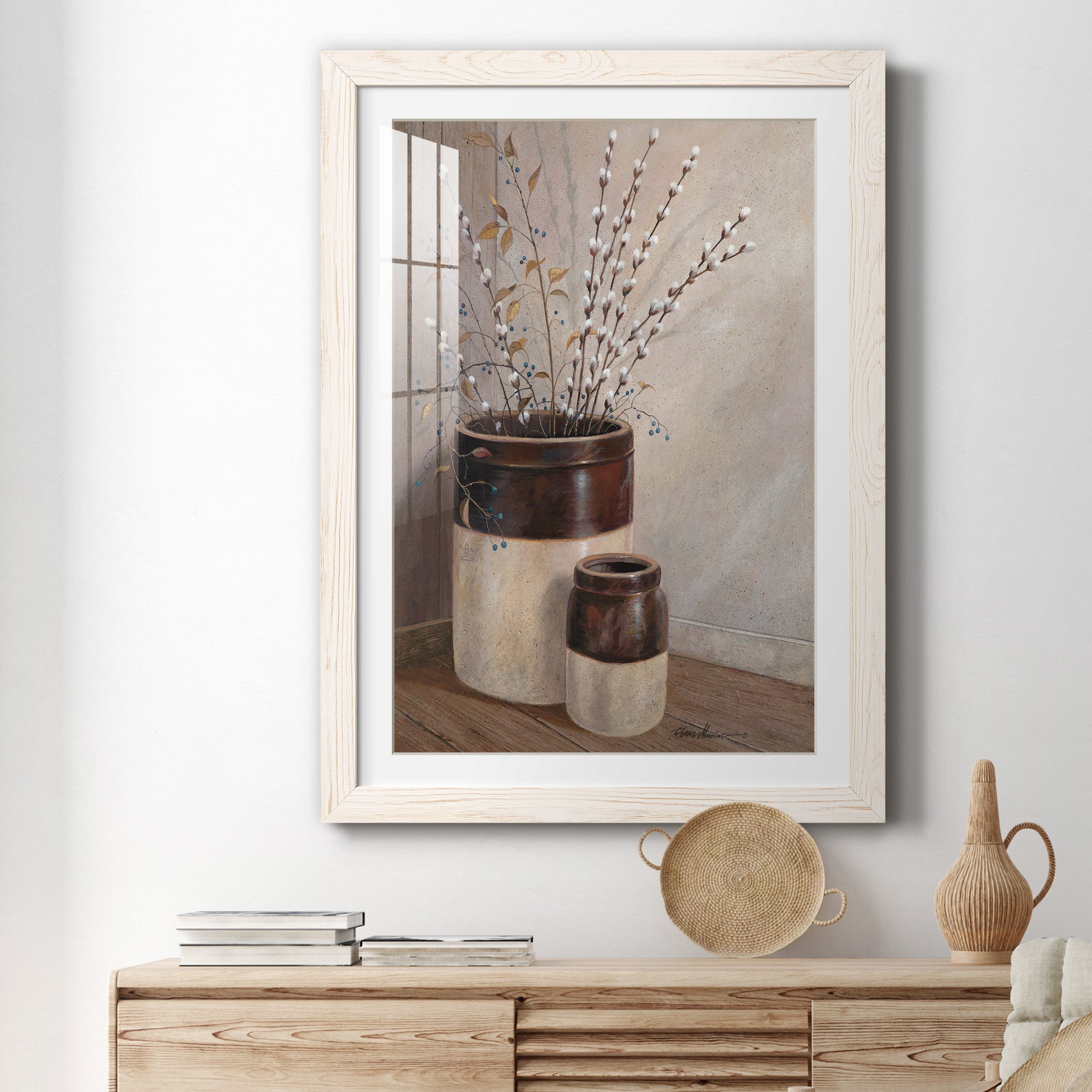 Pussywillows & Spring - Barnwood Framed Art Print