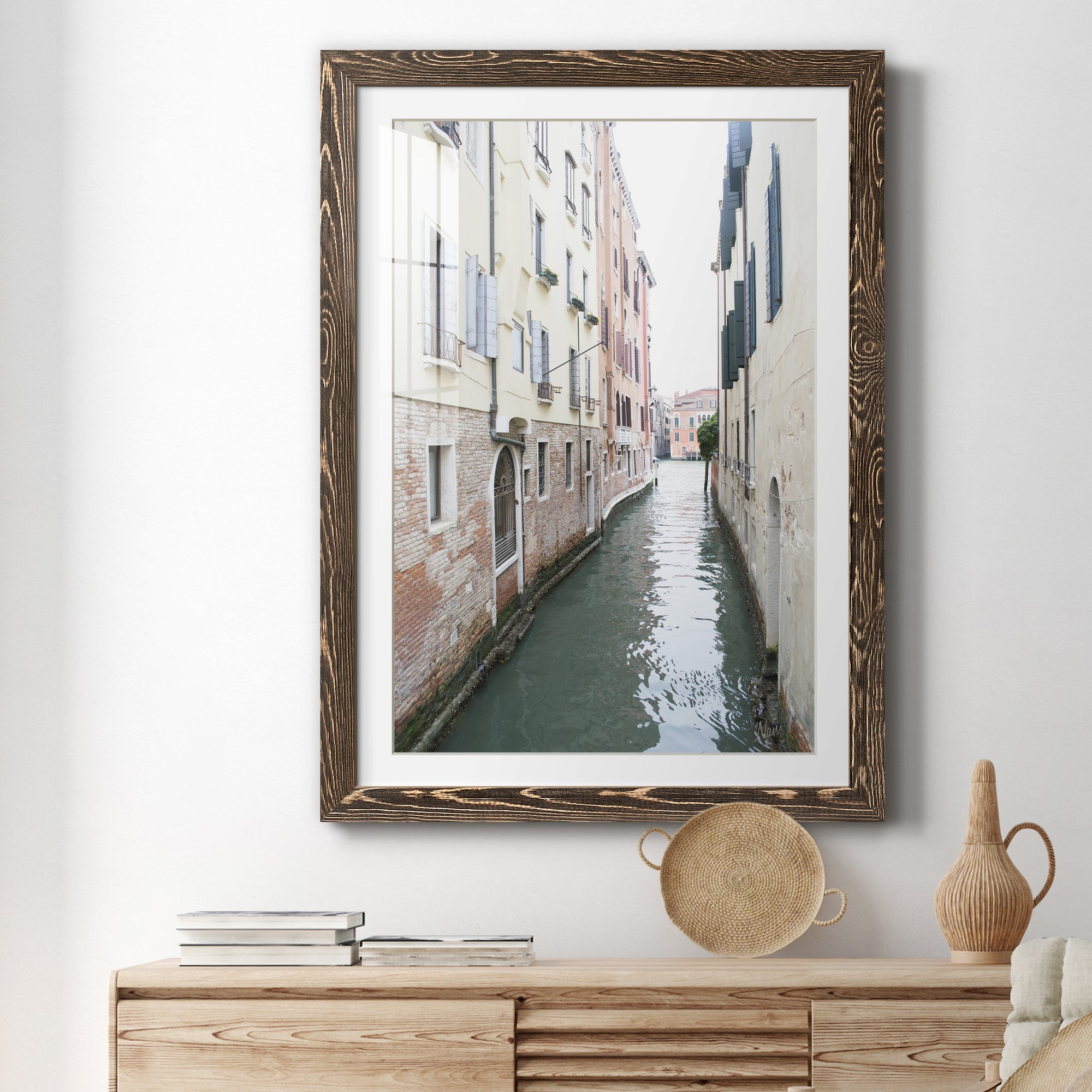 Venice Canal II - Premium Framed Print - Distressed Barnwood Frame - Ready to Hang
