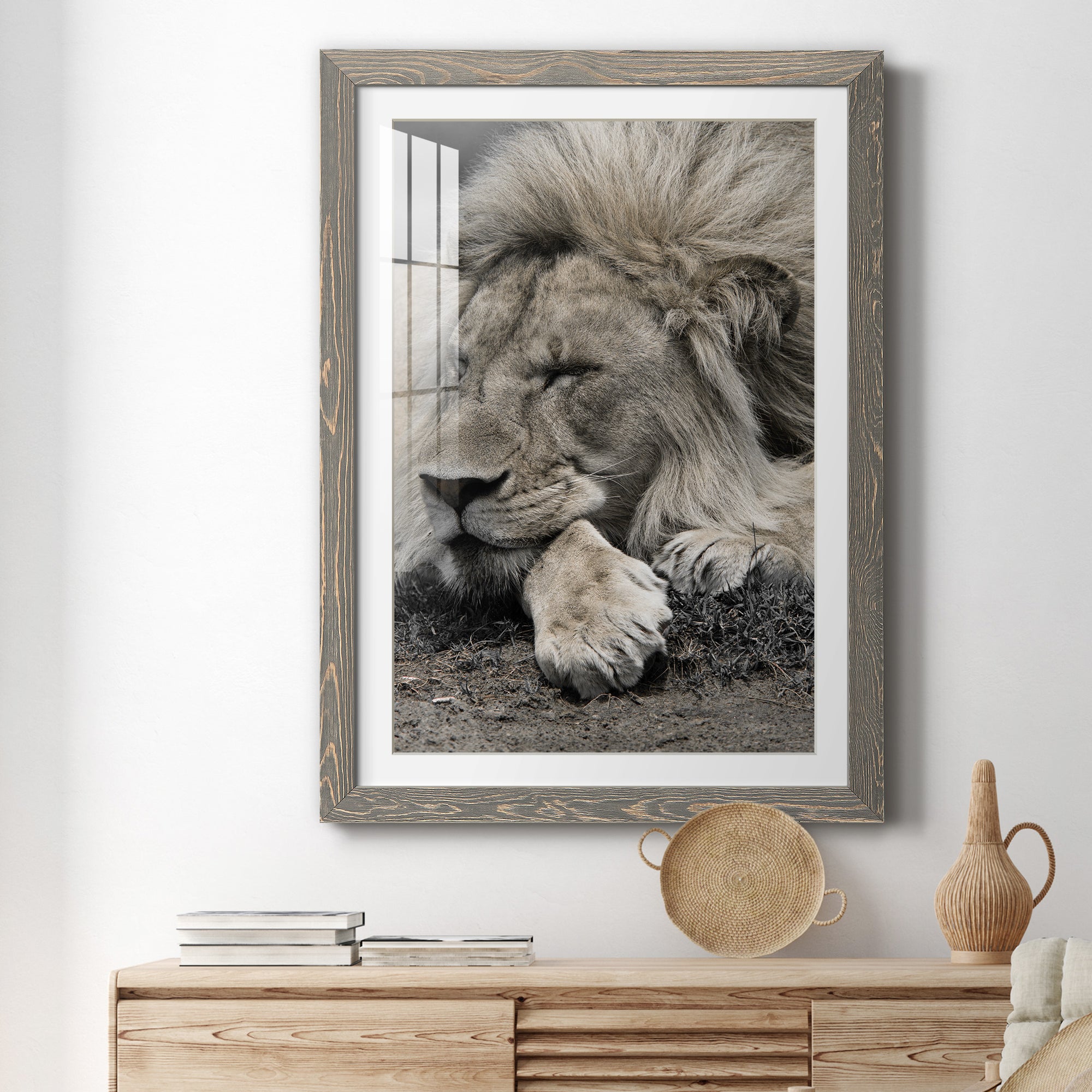 Sleepy Afternoon in Masai Mara - Barnwood Framed Art Print