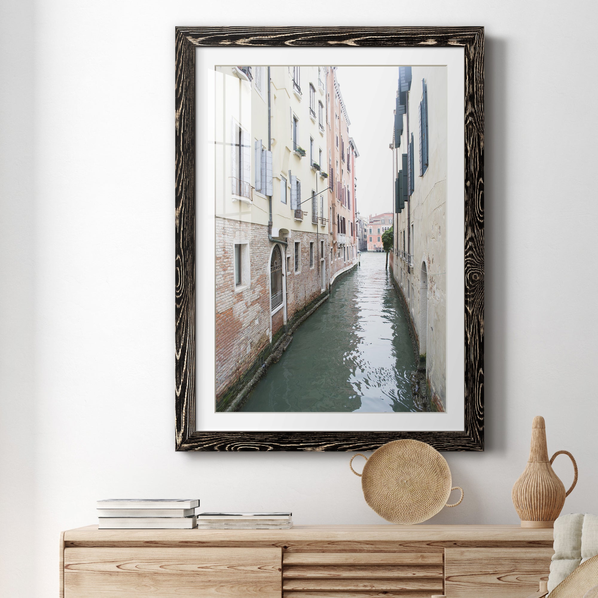 Venice Canal II - Premium Framed Print - Distressed Barnwood Frame - Ready to Hang