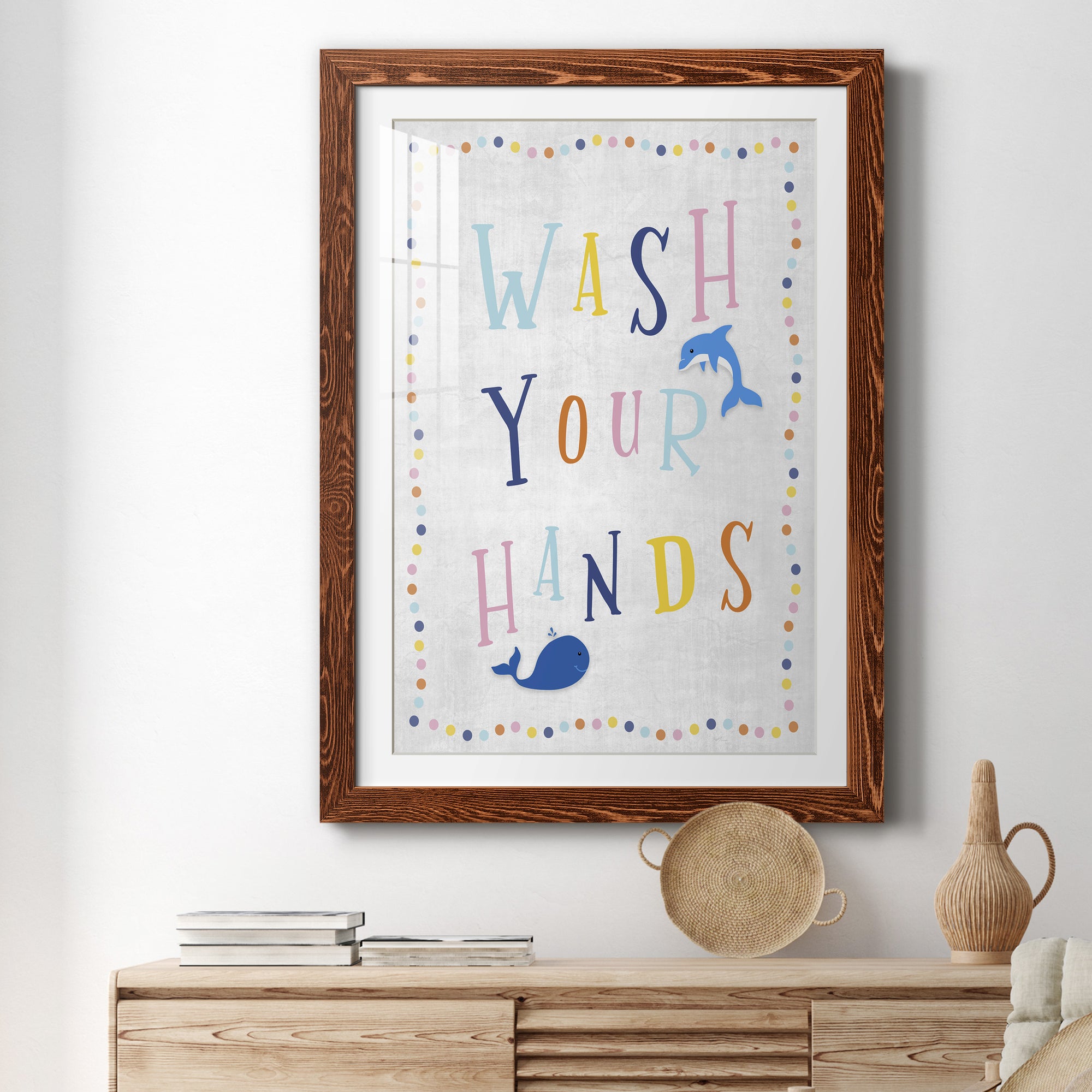 Wash Your Hands - Premium Framed Print - Distressed Barnwood Frame - Ready to Hang