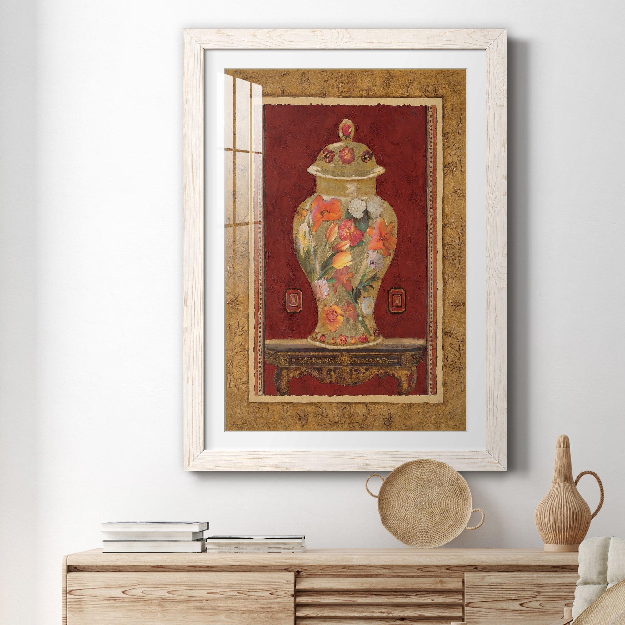 Romantic Urn II - Barnwood Framed Art Print
