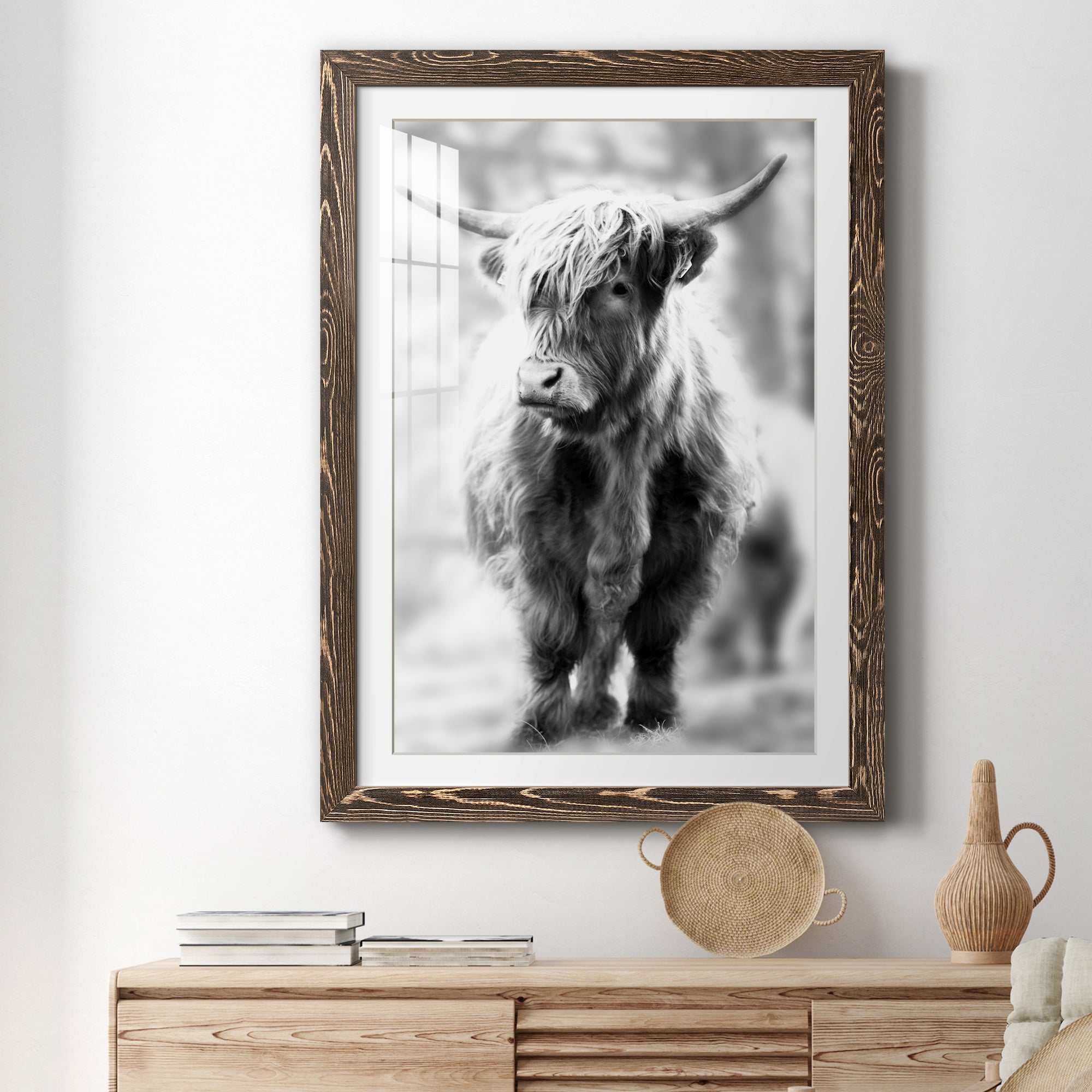 Yorkshire Highland - Premium Framed Print - Distressed Barnwood Frame - Ready to Hang