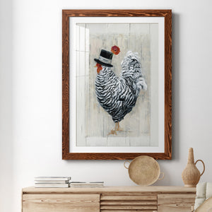 Sunday Best Rooster - Barnwood Framed Art Print
