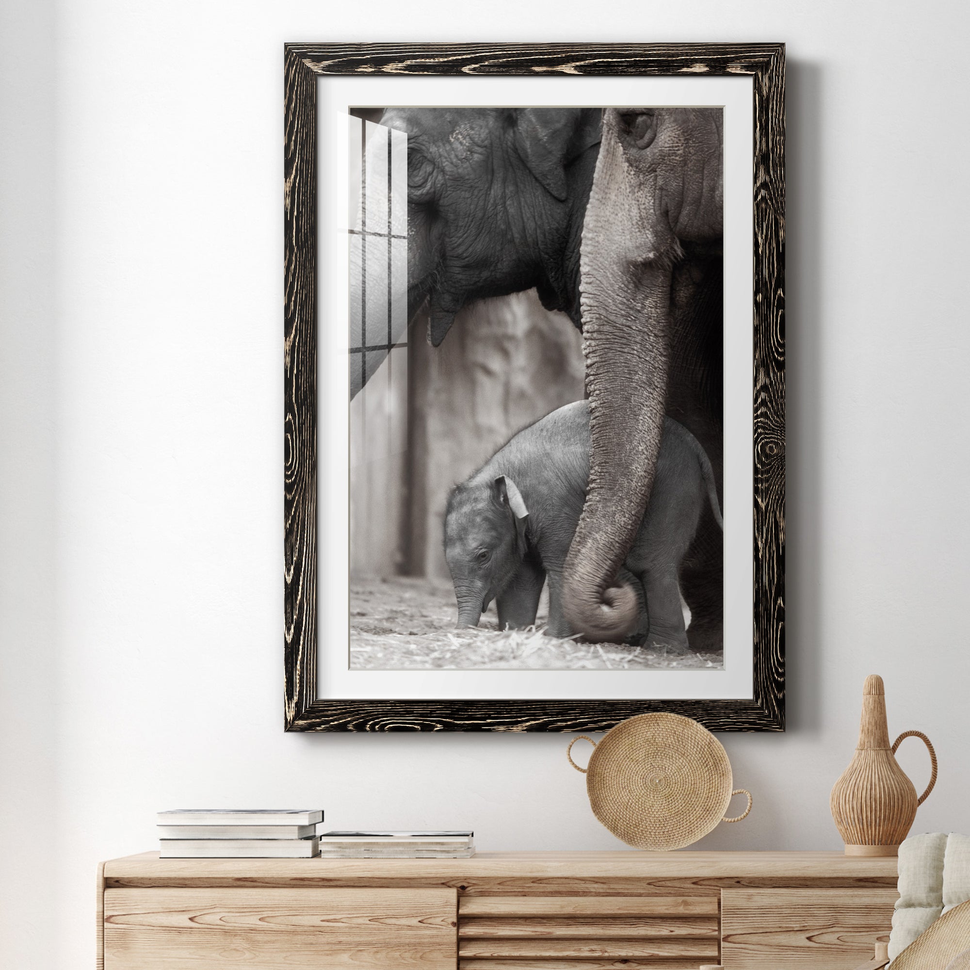Family Moment - Barnwood Framed Art Print