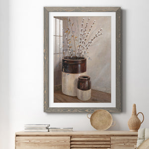 Pussywillows & Spring - Barnwood Framed Art Print