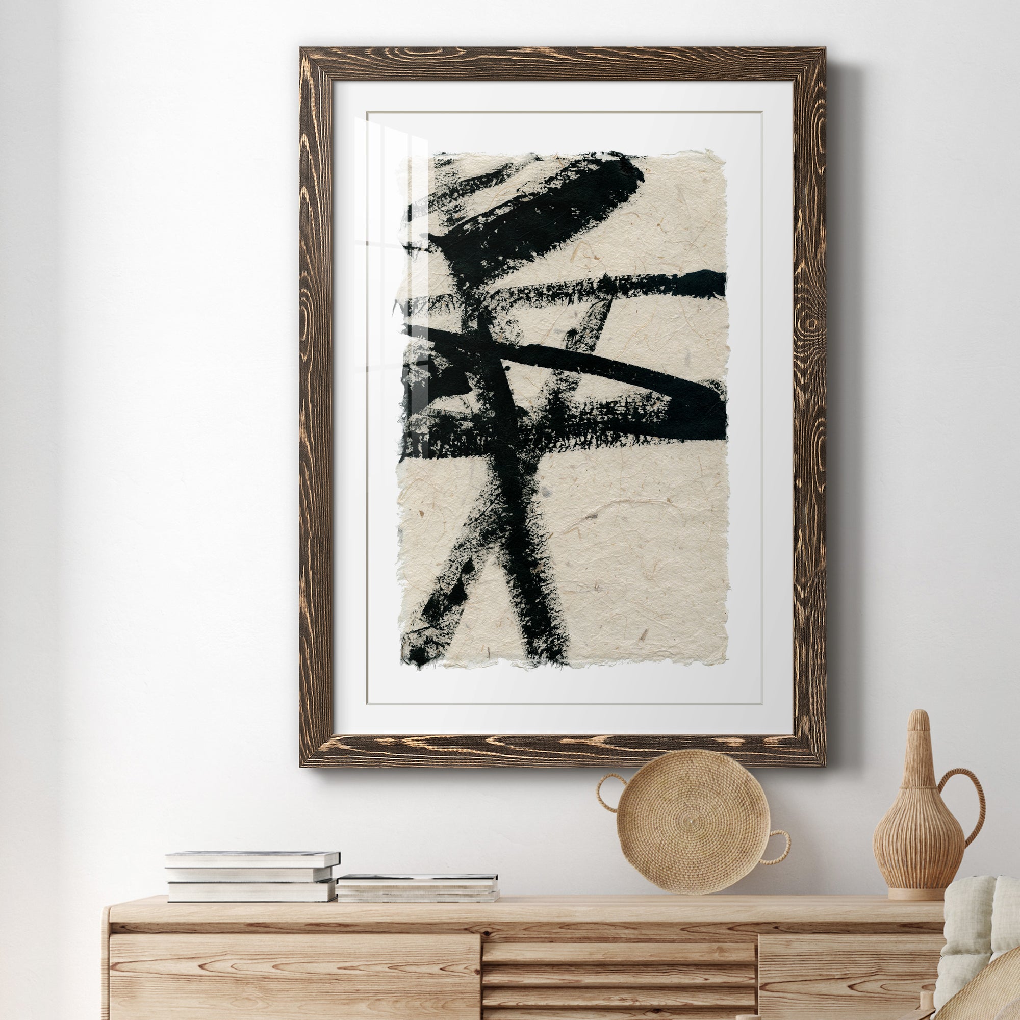 Lines Crossed III - Premium Framed Print - Distressed Barnwood Frame - Ready to Hang