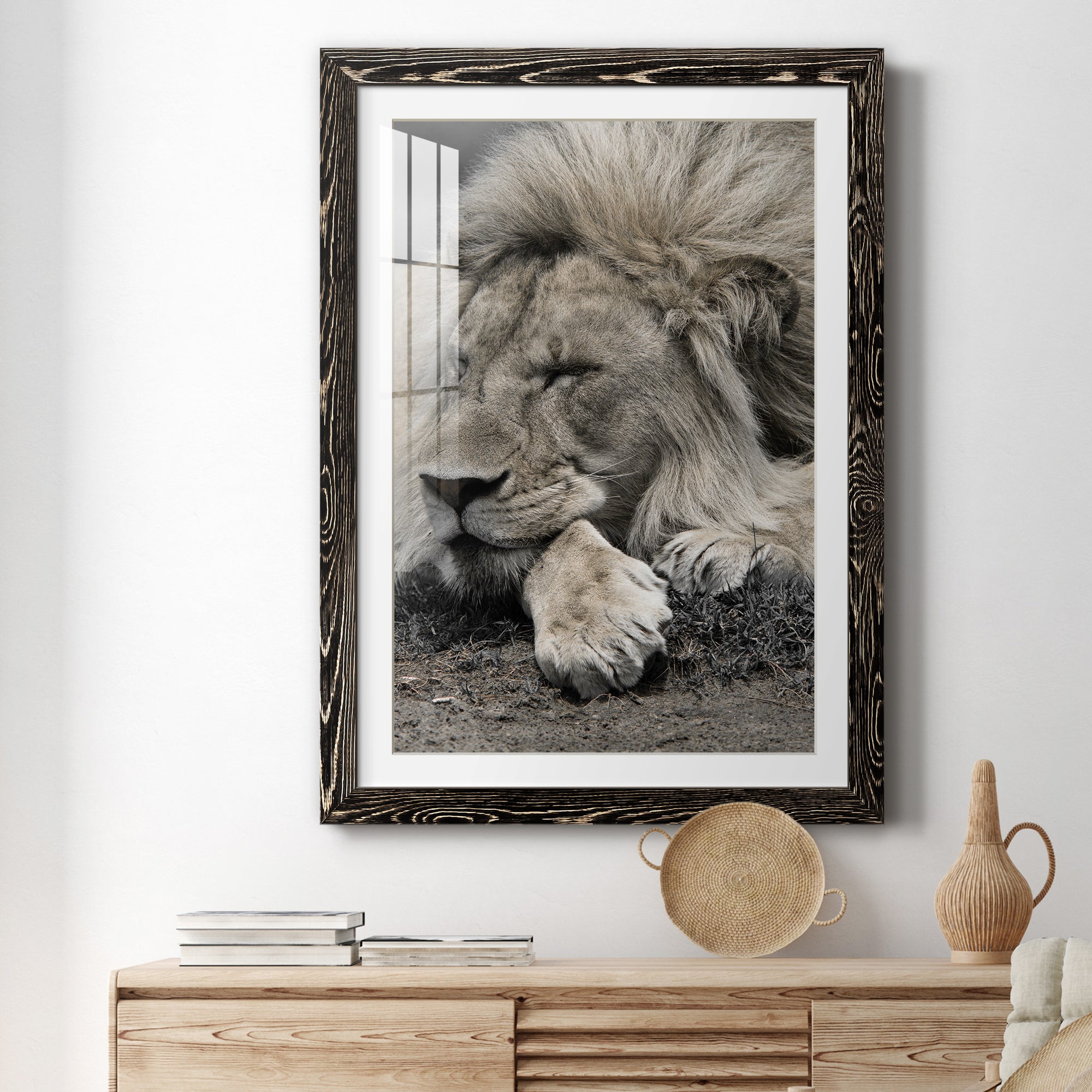 Sleepy Afternoon in Masai Mara - Barnwood Framed Art Print