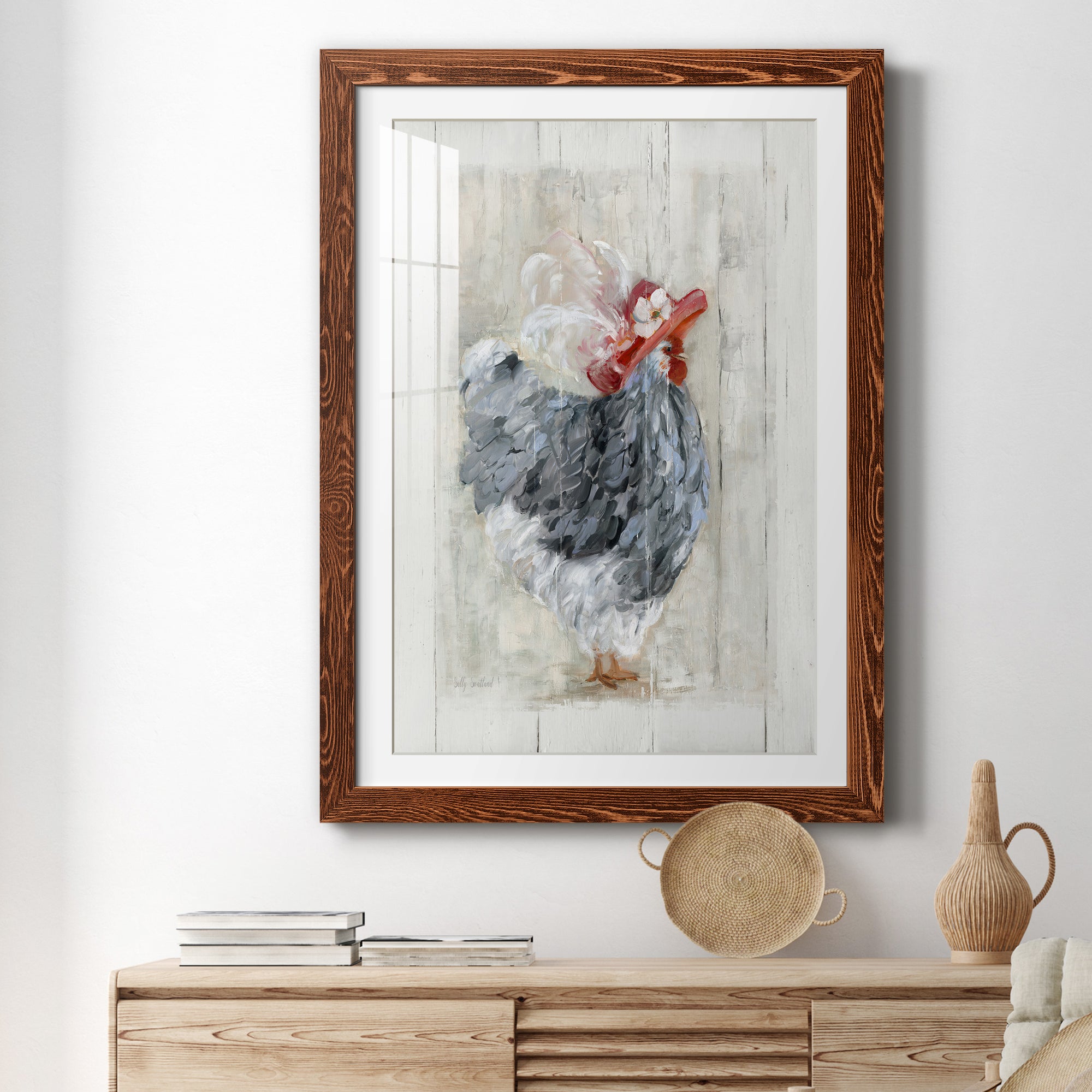 Sunday Best Hen - Barnwood Framed Art Print