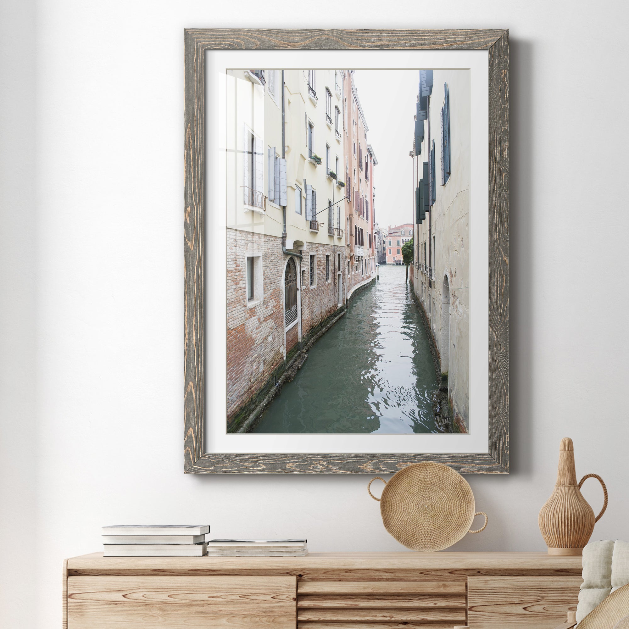 Venice Canal II - Premium Framed Print - Distressed Barnwood Frame - Ready to Hang