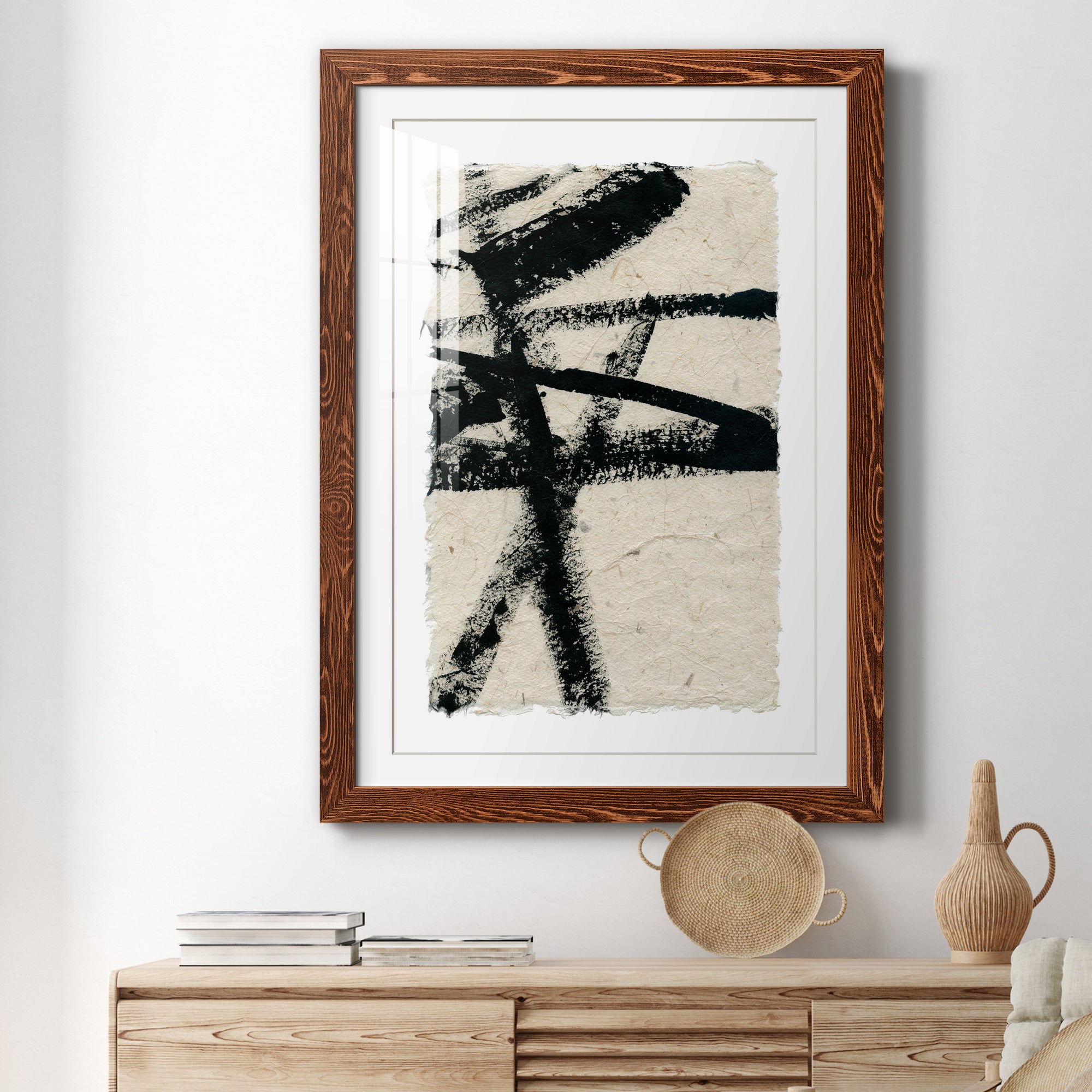 Lines Crossed III - Premium Framed Print - Distressed Barnwood Frame - Ready to Hang