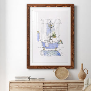 Sketchy Bath I - Premium Framed Print - Distressed Barnwood Frame - Ready to Hang