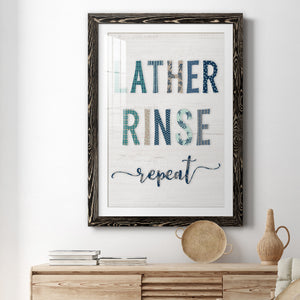Lather Rinse Repeat - Barnwood Framed Art Print