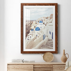 Santorini - Premium Framed Print - Distressed Barnwood Frame - Ready to Hang