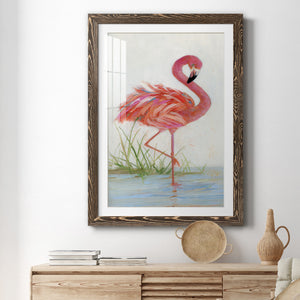 Flamingo I - Barnwood Framed Art Print