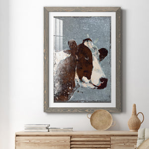 Cow On Galvanized Metal - Barnwood