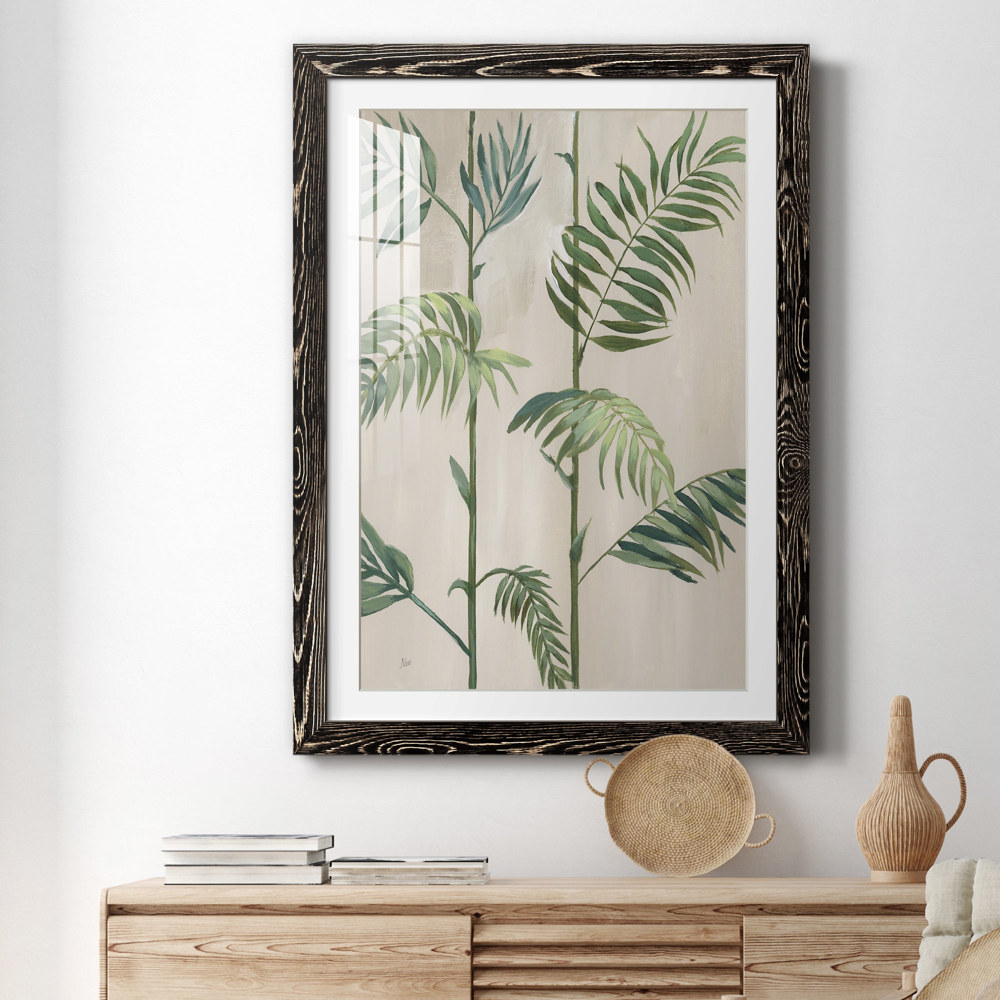 Modern Fronds I - Barnwood Framed Art Print